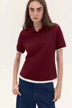Футболка-поло из хлопкового трикотажа