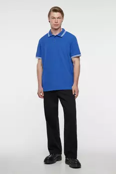 Футболка-поло прямая хлопковая с отложным воротником