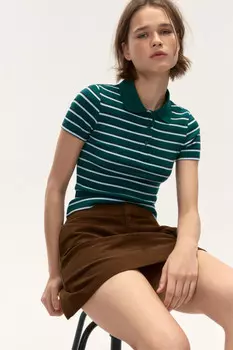 Футболка-поло в полоску