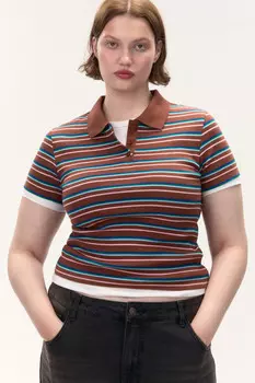 Футболка-поло в полоску