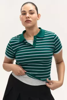 Футболка-поло в полоску