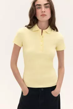 Футболка-поло в рубчик