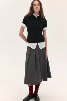 Футболка-поло в рубчик