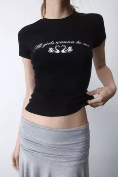 Футболка приталенная с принтом y2k