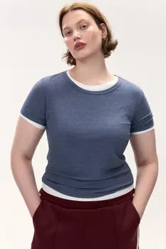 Футболка приталенная в рубчик