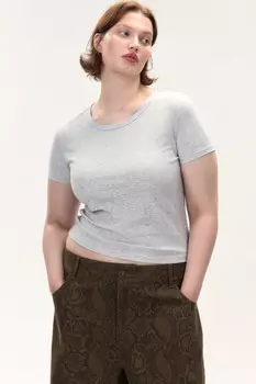 Футболка приталенная в рубчик