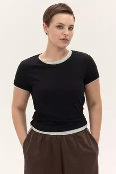 Футболка приталенная в рубчик