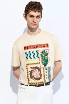 Футболка прямая хлопковая с принтом