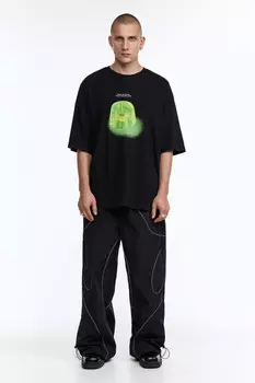 Футболка прямая хлопковая с принтом