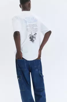 Футболка прямая хлопковая с принтом