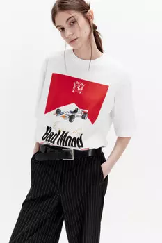 Футболка прямая хлопковая с принтом