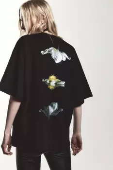 Футболка прямая хлопковая с принтом