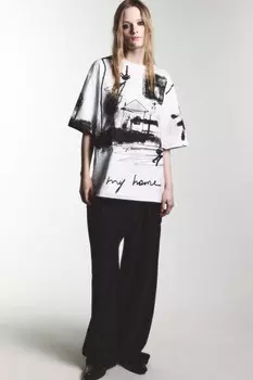 Футболка прямая хлопковая с принтом