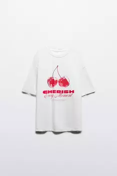 Футболка прямая хлопковая с принтом