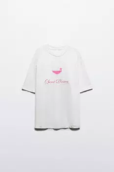 Футболка прямая хлопковая с принтом