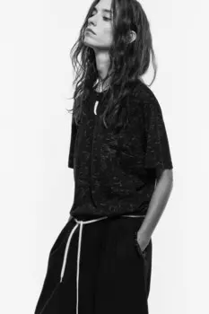 Футболка прямая хлопковая с вареным эффектом