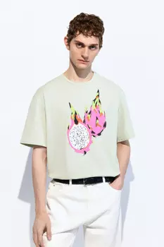 Футболка прямая с фруктовым принтом