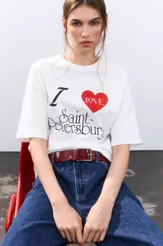 Футболка с принтом-надписью