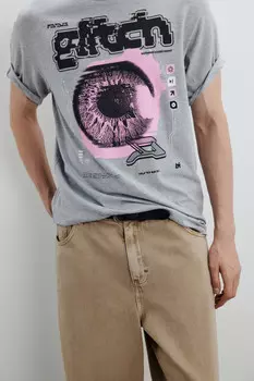 Футболка с принтом с глитч-эффектом