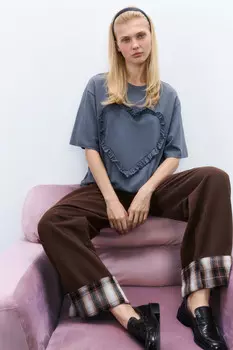 Футболка с сердцем из оборок