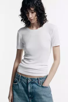 Футболка slim в рубчик из модала