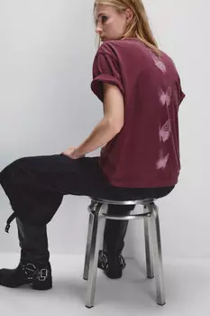 Футболка со стиркой и принтом