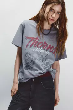 Футболка со стиркой и принтом