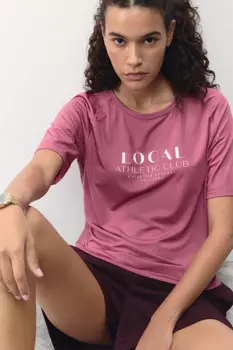 Футболка спортивная сетчатая с принтом