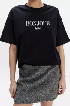 Футболка свободная хлопковая с надписью