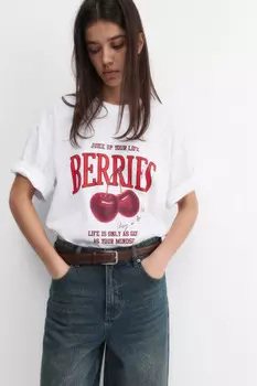 Футболка свободная хлопковая с принтом