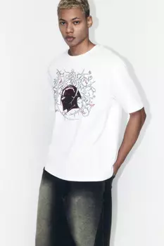 Футболка свободная хлопковая с принтом