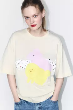 Футболка свободная хлопковая с принтом