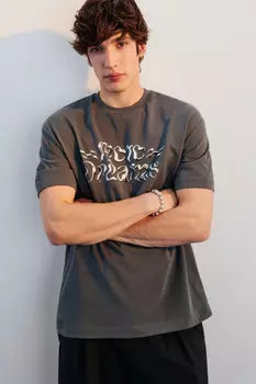 Футболка свободная с принтом