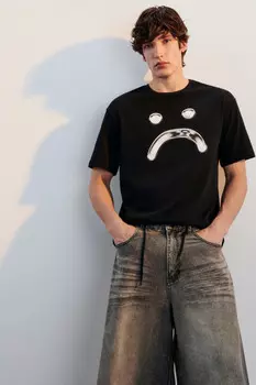 Футболка свободная с принтом