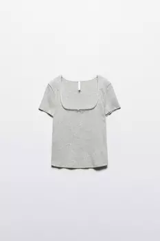 Футболка-топ ажурная с бантиком и кружевом