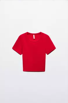 Футболка-топ базовая укороченная