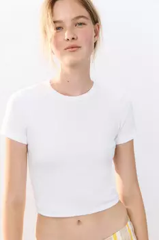 Футболка-топ базовая укороченная
