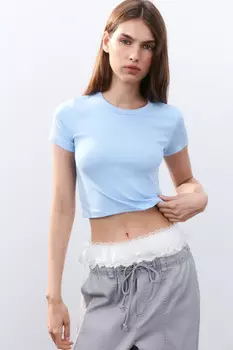 Футболка-топ базовая укороченная