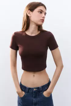 Футболка-топ базовая укороченная