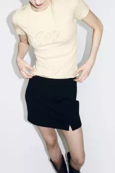 Футболка-топ хлопковая с принтом