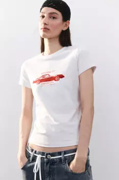 Футболка-топ хлопковая с принтом