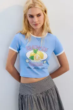 Футболка-топ хлопковая с принтом