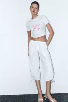 Футболка-топ облегающая с принтом