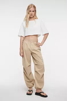 Футболка-топ oversize укороченная однотонная