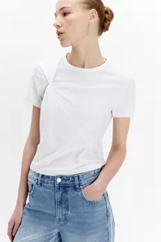 Футболка-топ приталенная с драпировками