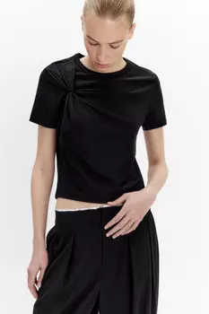 Футболка-топ приталенная с драпировками