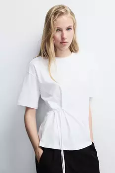 Футболка-топ с драпировкой и завязками