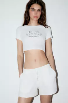 Футболка-топ трикотажная с принтом