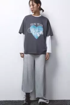 Футболка удлиненная хлопковая с принтом