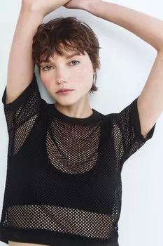 Футболка укороченная из сетки